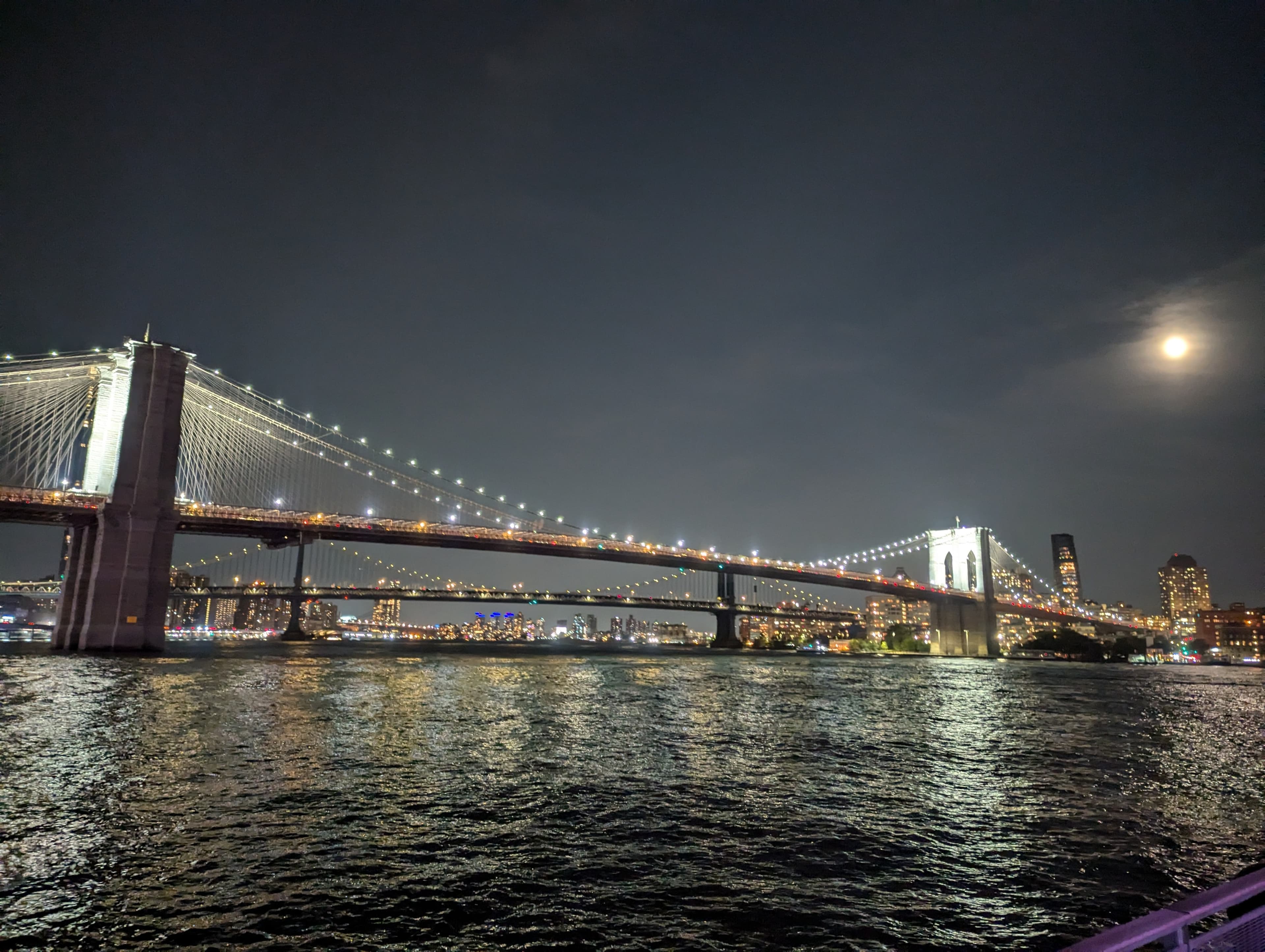 Brooklyn Bridge illuminated at night representing successful transitions