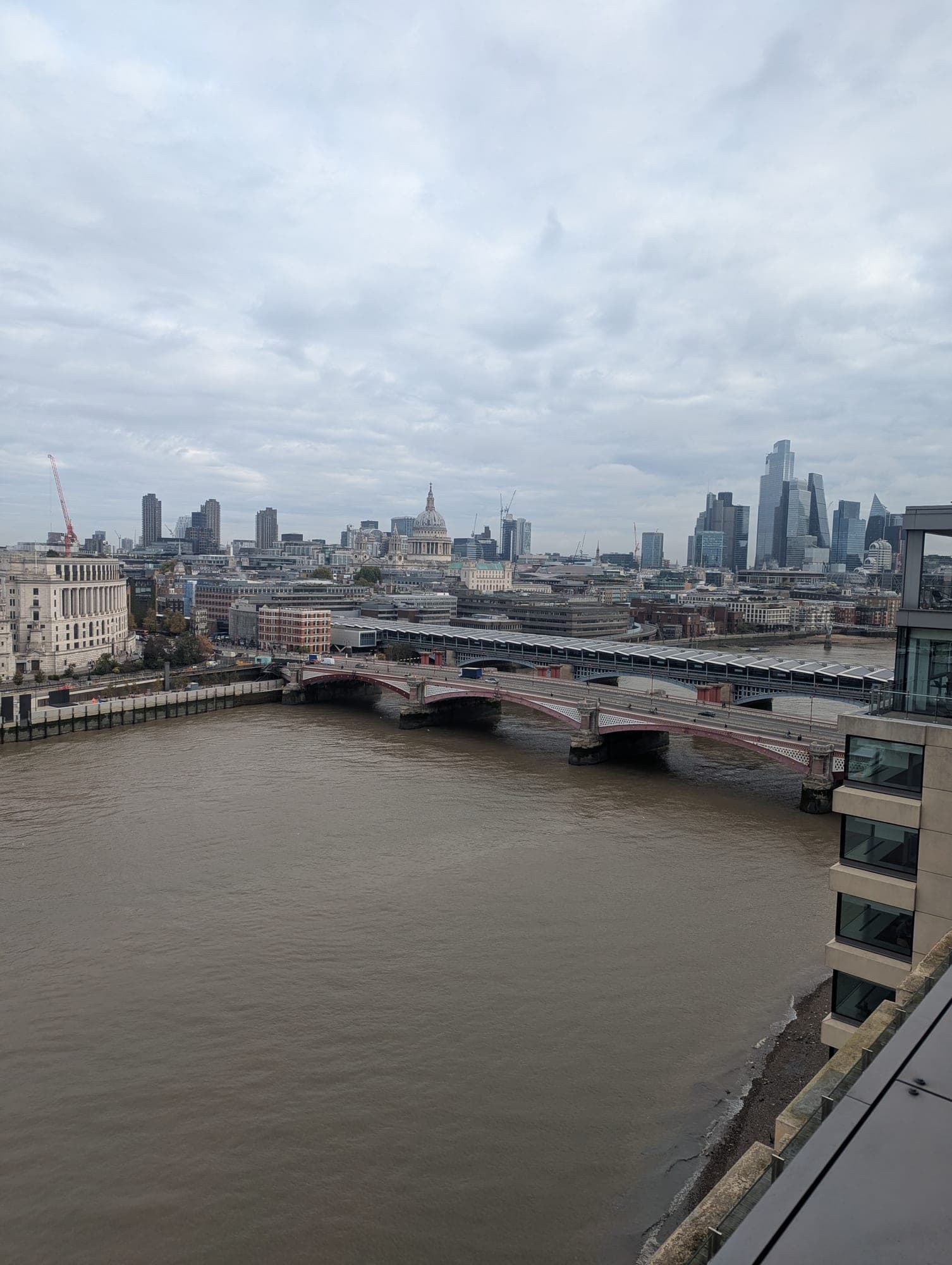 The dome of St Paul's Cathedral above the surrounding rooftops.